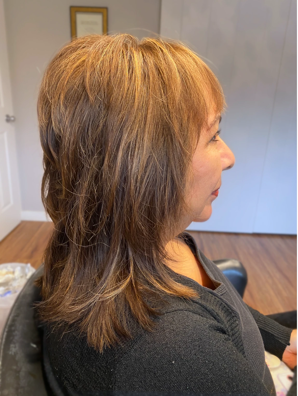 Client with a blow-dry and style finish