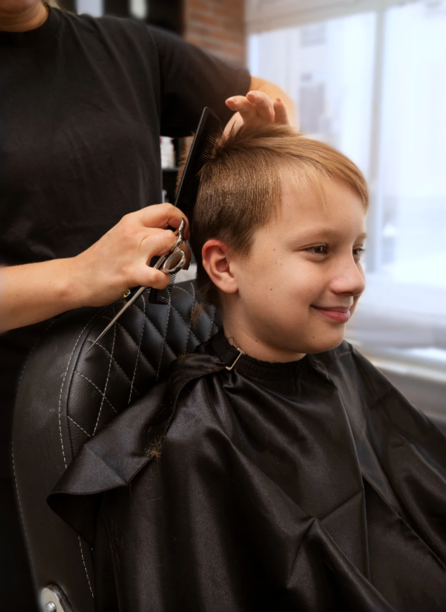 photo of Boy's hair cut  at zobeidas hair salon in kelowna