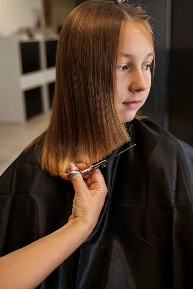 photo of Girl's hair cut at zobeidas hair salon in kelowna